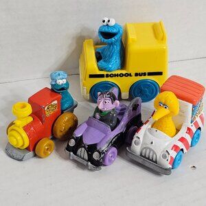 Vintage 80s 90s Die Cast Sesame Street Muppets Playskool Cars Train Figures Lot
